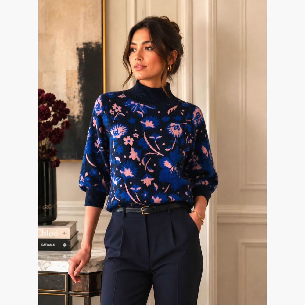 NWT Ted Baker London Floral Jacquard Knit Sweater – Size 2